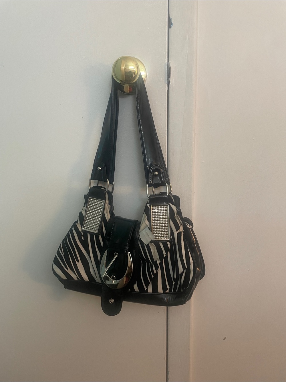 Black & White Zebra Print Shoulder Bag - Picture 1 of 1